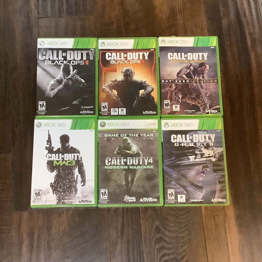 Collection of 6 Call of Duty Xbox 360 Video Game Lot